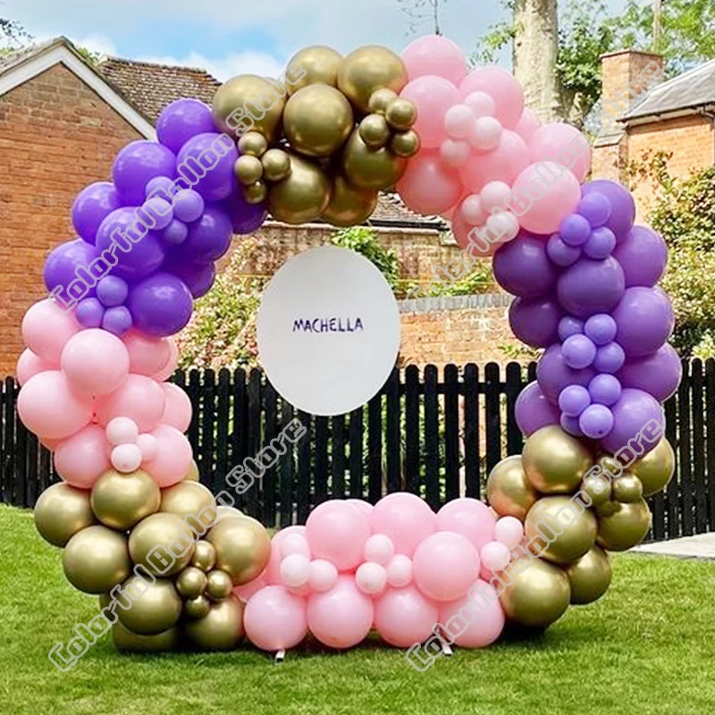 

Birthday Party Balloons Decoration Maca Pink Maca Purple Gold Latex Balloons Garland Arch Kits Event Baby Shower Backgound Decor