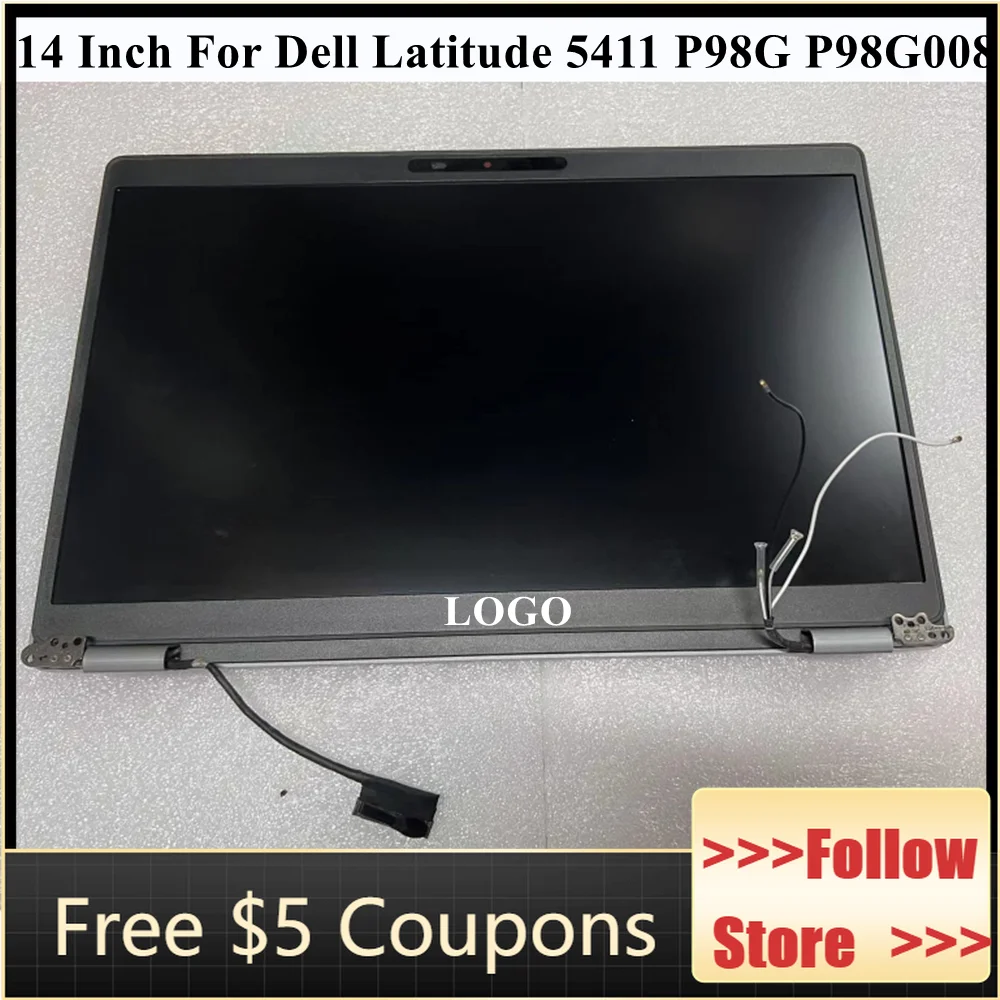 

14" For Dell Latitude 5411 P98G P98G008 LCD Screen Assembly HD 1366X768 FHD 1920*1080 Replacement Complete Display