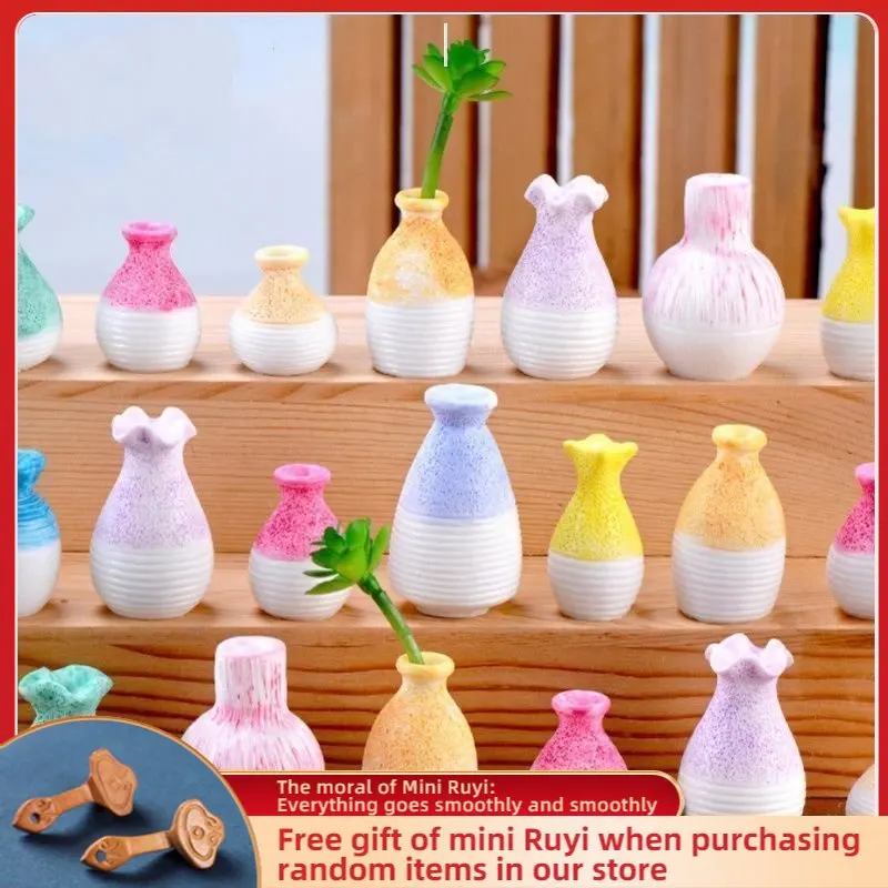 

Настольная мини-ваза с цветочным расположением, микро искусственное украшение, настольный креативный брелок, аксессуары для дома, фигурки