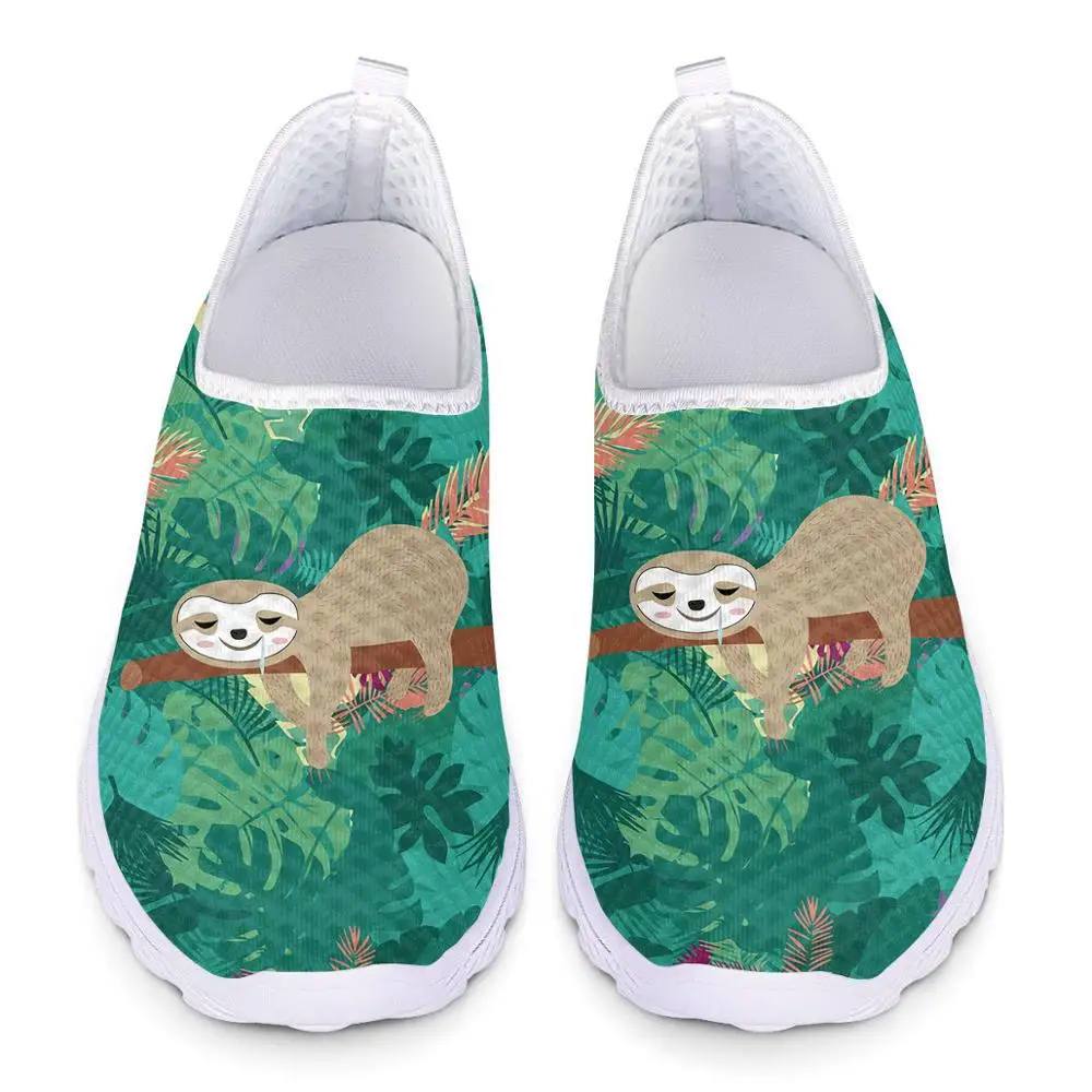 

Cartoon Sloth Print Penny Loafers Women Comfortable Sneakers for Ladies Girls Summer Beach Mesh Slip On Casual Shoes Woman Flats