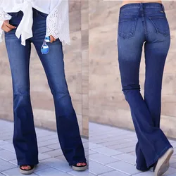 2021 outono e inverno novo lavado emagrecimento bell bottom calças jeans mulher