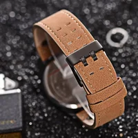Fashion Men's Calendar Quartz Watch Sports Watches Casual Leather Strap Male Wristwatch Reloj Hombre 5