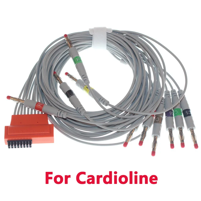 

Compatible With 16Pin Cardioline Holter ECG Portable Recorder 10 Lead Snap/Banana/Clip Cable
