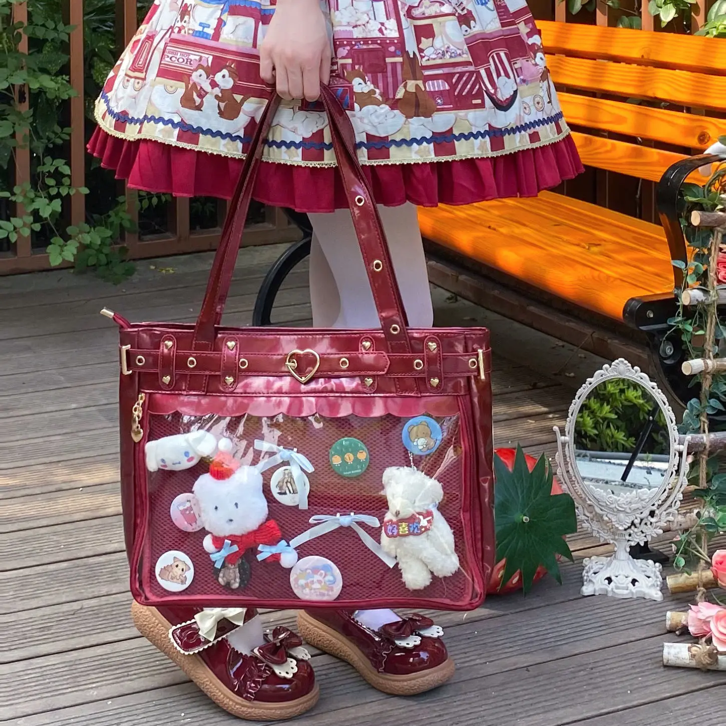 HAEX Lolita borsa da donna 2022 Trend sottoculture in pelle verniciata Ita borse moda femminile fai da te Harajuku Tote estetico Bolso Mujer