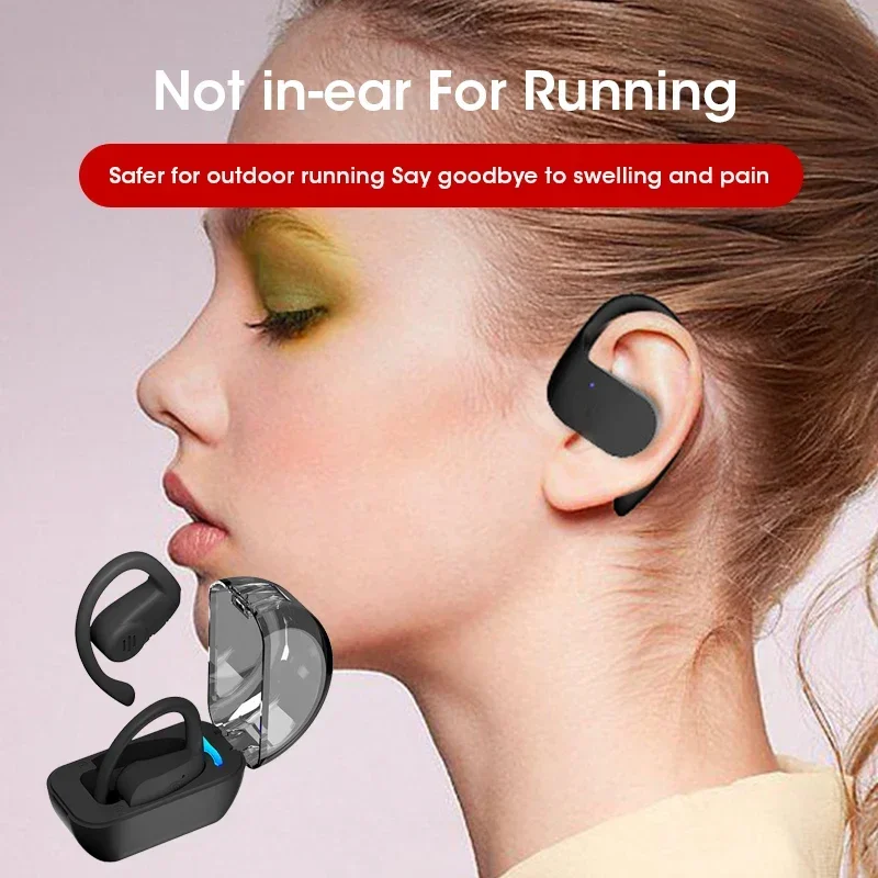 OWS Ear-hanging Wireless Bluetooth 5.3 Earbuds HIFI stereo binaural hanging ear Super Long Battery Life Open sports Earphones