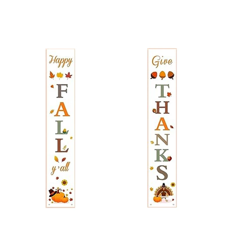 

Thanksgiving Couplet Door Curtain Banner Autumn Harvest Door Welcome Porch Sign Decoration Outdoor Thanksgiving Gift Durable