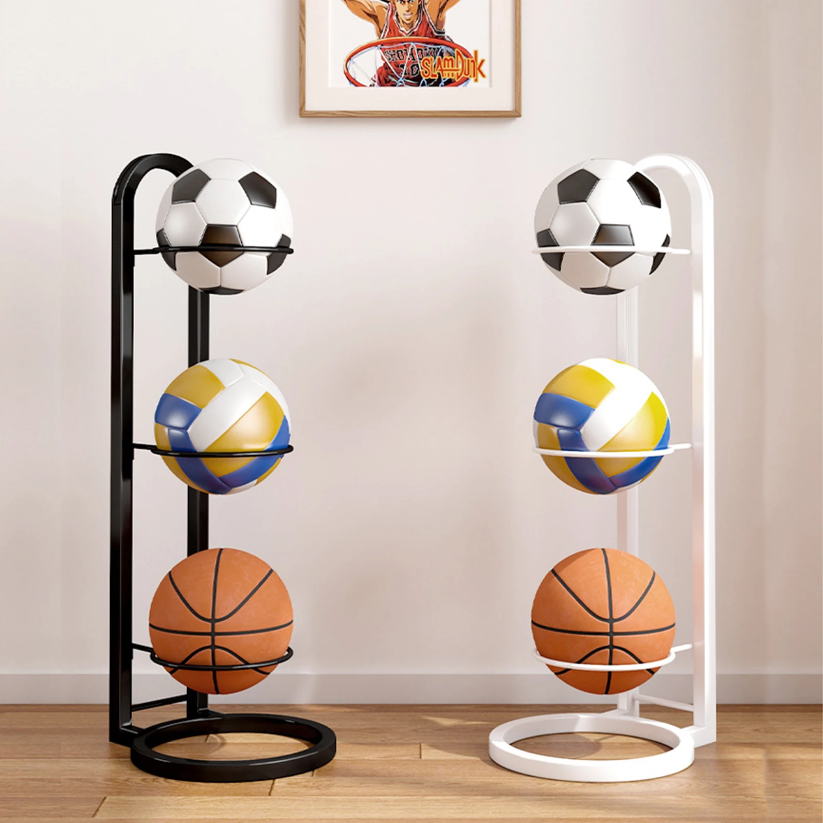 Indoor Children Basketball Storage Rack Home Put Ball Football Storage Basket Placed Rack Volleyball Stand Holder Space