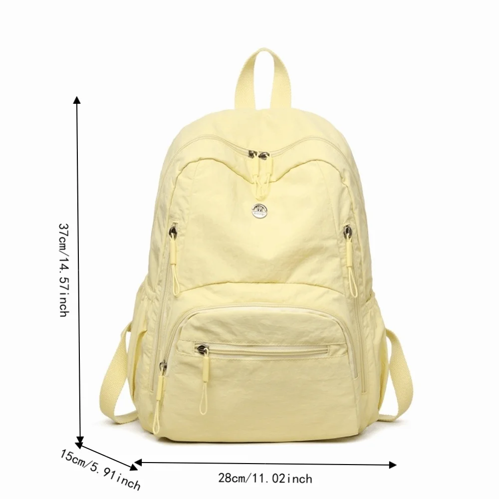 Zaino in nylon carino e capiente, leggero, resistente, impermeabile, con cinghie regolabili, zaino scolastico per uso quotidiano. - immagine 6