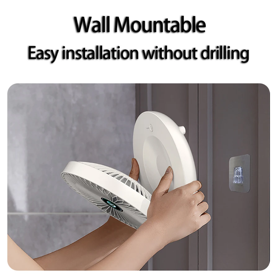 2024 Best Sellers 2IN1 Folding Desktop Fan Portable Air Conditioner Wall Mounted Fan Rechargeable With 3 Gears for Home Office 3