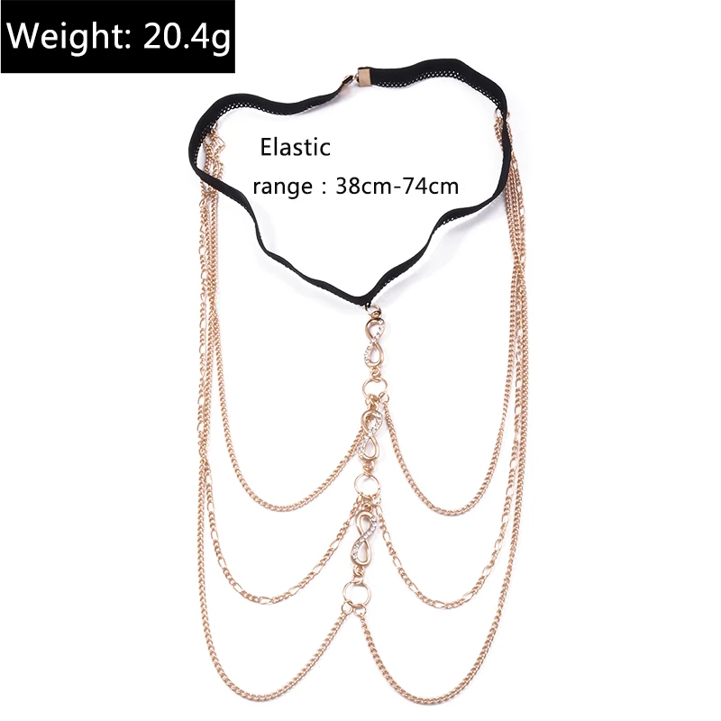 Aihua Bohemian Elastic Band Kristall Unendlichkeit Bein Oberschenkel für Frauen Summe rBeach Multilayer Sexy Lange Quaste Bein Kette Körper Schmuck – Detail 7