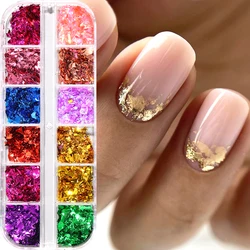 Gold Glitter Holographic Nail Art Flakes and Sequins Set (F - 150 - 02)