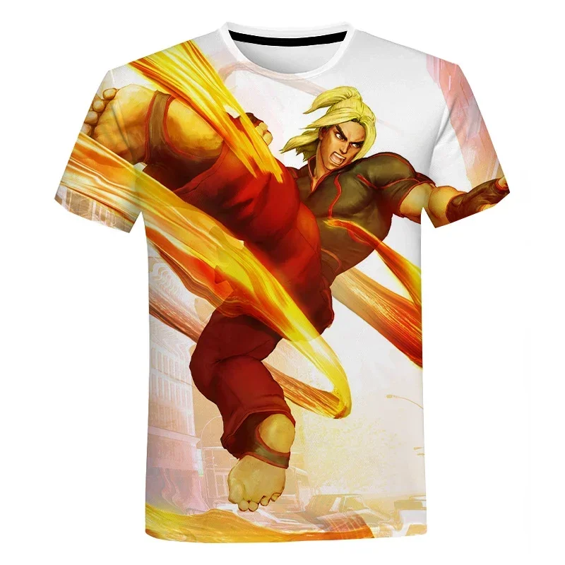 

Street Fighter V T-shirt Popular Game Men's 3d Printing T-shirts Round Neck Unisex Top Tees Cosplay Men Clothing Tee Cosplay