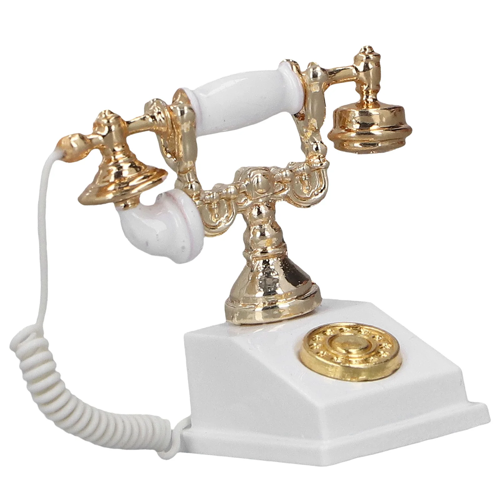 1:12 Dollhouse Accessories Dollhouse Mini Phone Model Retro Simulation European Vintage Phone Model Decoration