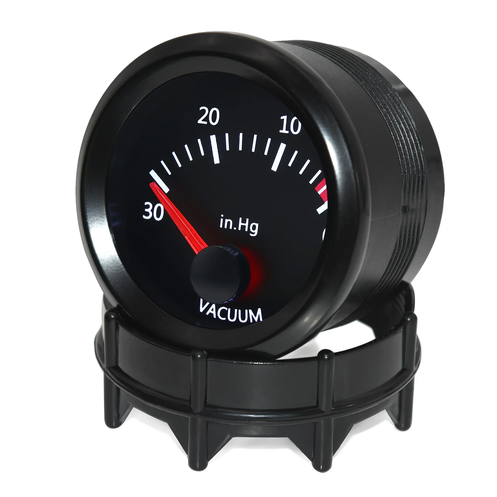 Vacuum Gauge 12V Car Meter Auto Pointer 0~30 In.Hg 2" 52mm Smoke Len Vacuum Meter White LED Digital automotive pressure gauge