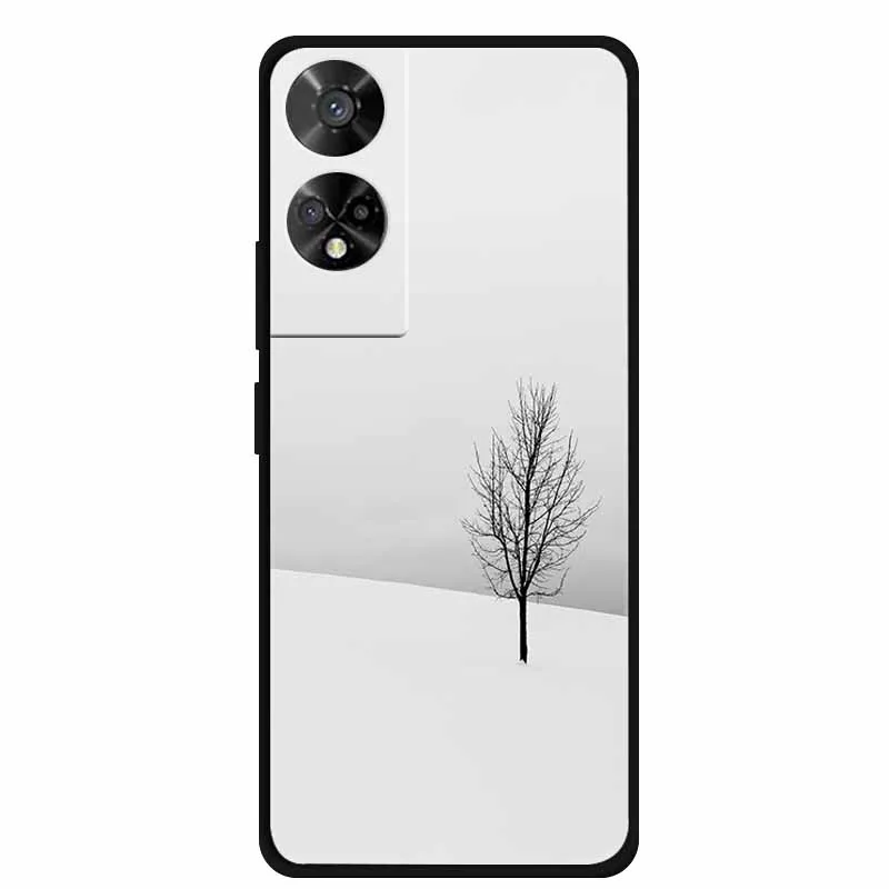 Lovely TPU Soft Silicone Painted Cat Phone Back Cover - 6.78  Coque