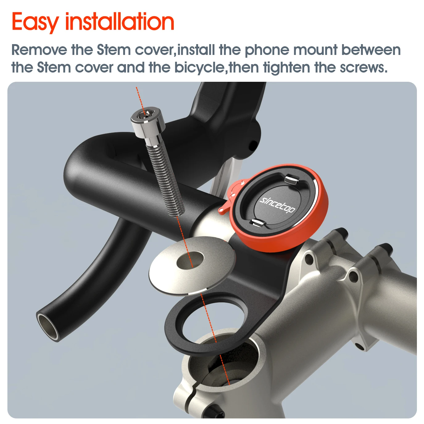 Bike Phone Holder,Bicycle Stem Cell Phone Mount,Universal