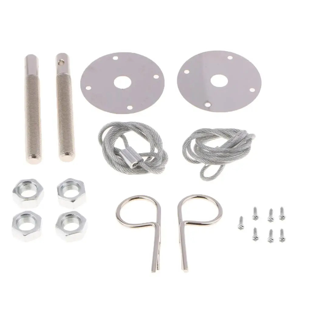 Hood pins lock 2PCs universal aluminum alloy car vehicle racing hood pin lock latches lock appearance kit