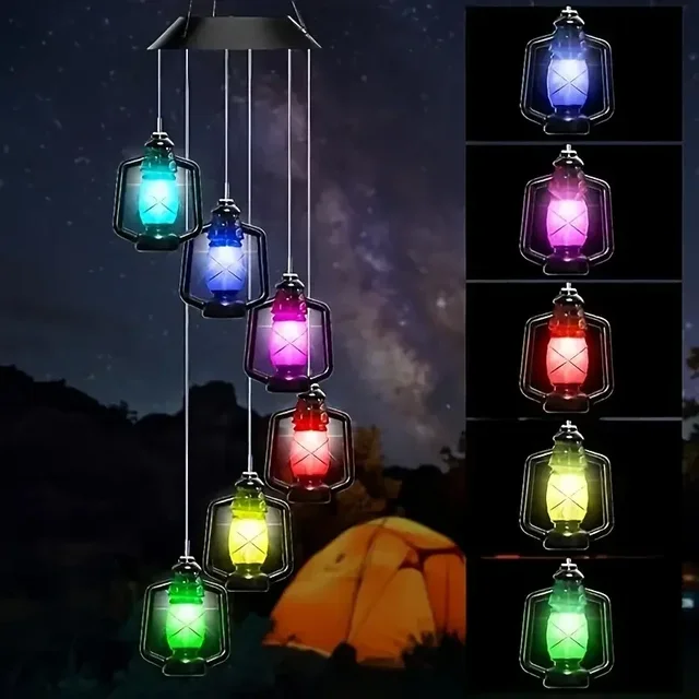 Solar Wind Chime Retro Lamp Solar Courtyard Light Home Porch Garden Durable Decor Hanging Lantern Outdoor Holiday Gift Light