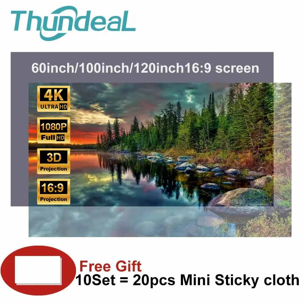 Odblaskowy ekran projektora o wysokiej jasności 60 100 130 cali 16:9 ekran projekcyjny z tkaniny do projektora domowego Epson BenQ HY300 - AliExpress 44