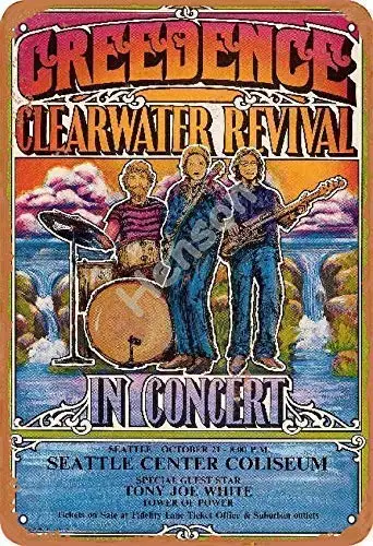 Balter Creedence Clearwater Revival In Concert Metal Retro Tin Sign Antique Plaque Poster Living Room Bar Pub Home Classic Vinta