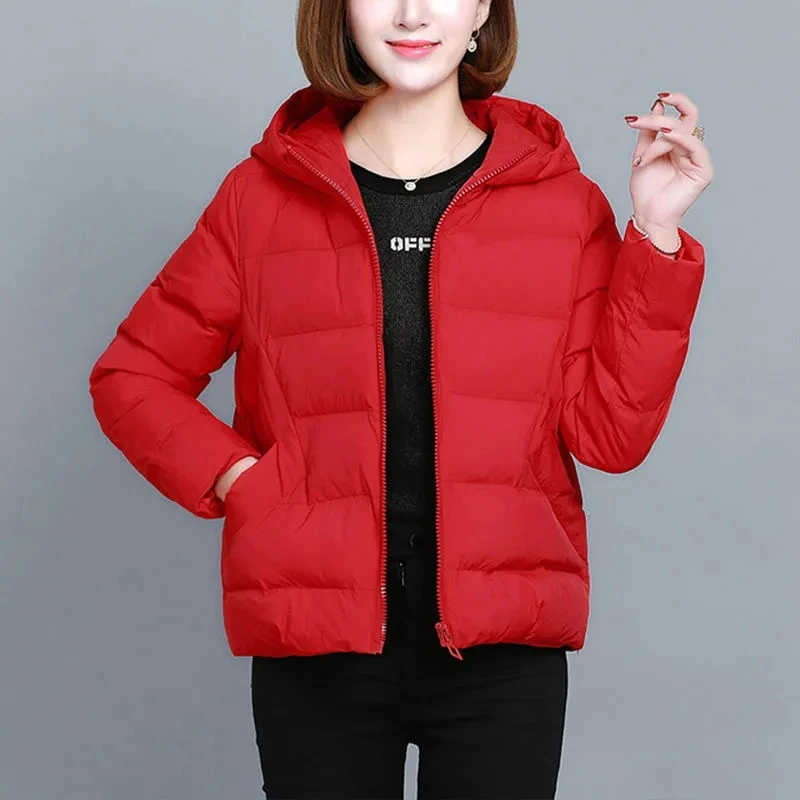 

Oversized 4xl Elegant Warm Cotton Padded Parkas Casual Loose Hooded Thicken Coats Korean Women Winter Windbreak Jacket