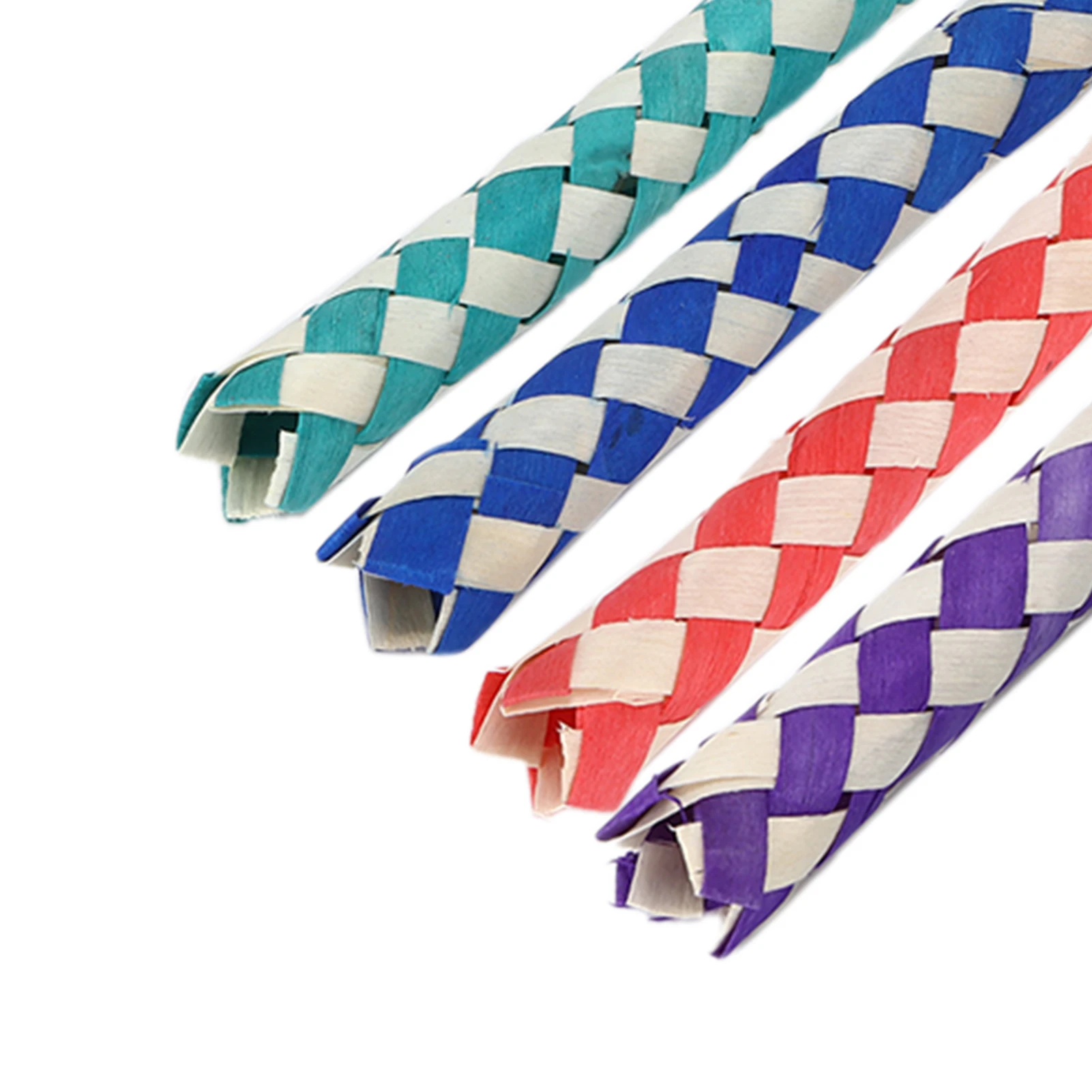 24 Pieces Chinese Bamboo Finger Traps Braided Strings Tube Bird Parrot Biting Toys for Kids Birthday Party Favors DIY Toy 3