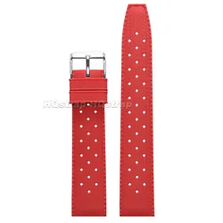 Breathable Waterproof Sport Silicone Watch Strap with Quick Release - 22mm (Red)