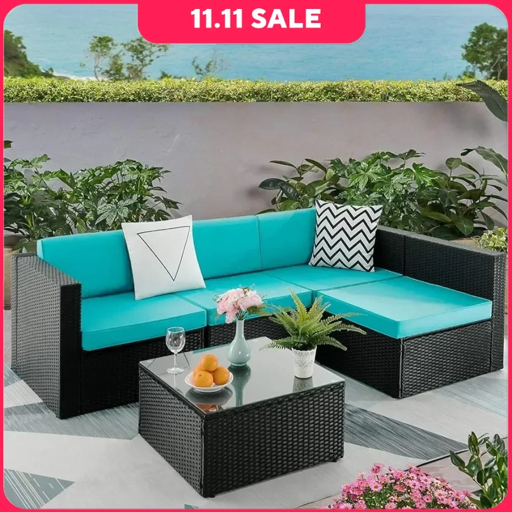 Outdoor Furniture Set of 5 Pieces Rattan Couch Dining Table outdoor sofa set,outdoor rattan furniture set