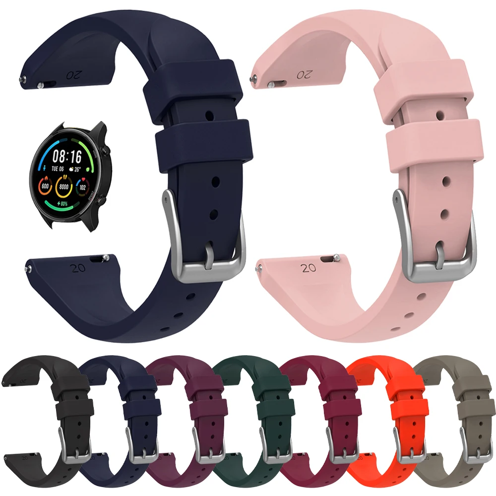 Ladys Slim Silicone Watchband For Xiaomi Watch Color 2/Mi Watch Color Sport Edition Smartwatch Womens Wrist Strap Band Bracelet
