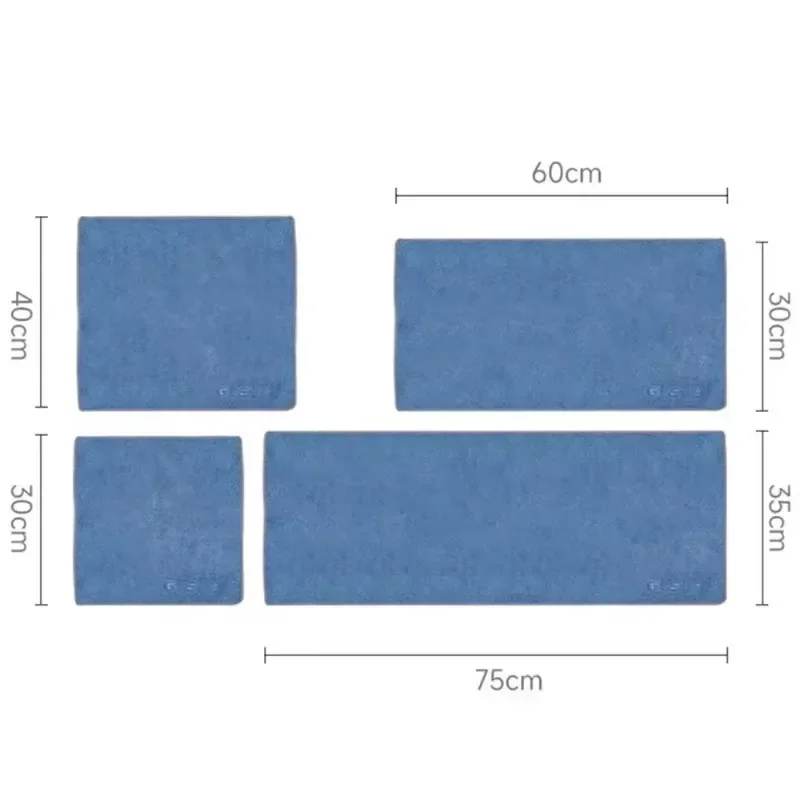 Microfiber Cleaning Towel Double-sided Drying Cloth Car Care Household Window Bathroom Cleaning 30/40/60/75cm