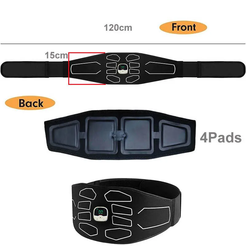 EMS Abdominal Trainer Belt Muscle Stimulation Electric Slimming Toning Belt With Remote Control Fitness Massage Body Shaping