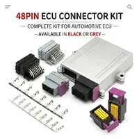 48Pin Automotive ECU Connector Kit Black Grey 24P+24P Male Header Female Plug Case with Crimp Terminals Full Set for Car Unit 1