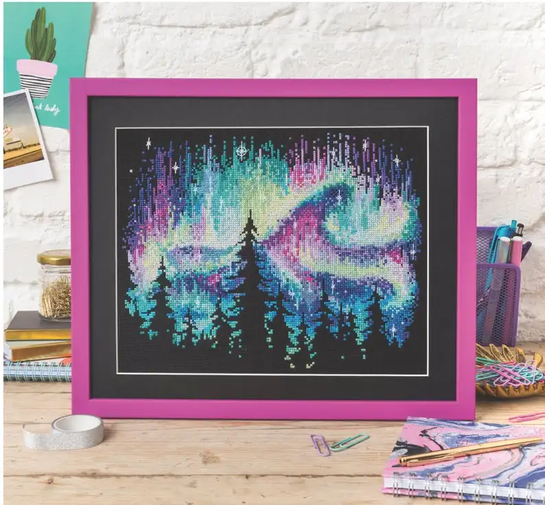 

Наборы для вышивки крестиком с северным светом, Aida, для рукоделия, хлопковая нить, Homefun, 14, 16, 18, 22, 25, 28CT, 37-31