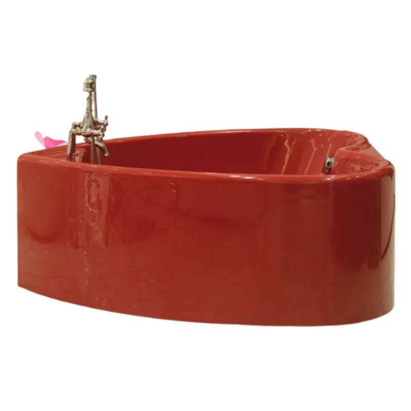 Personalized Heart-shaped Acrylic Couple Bathtub Double red love bathtub for lovers