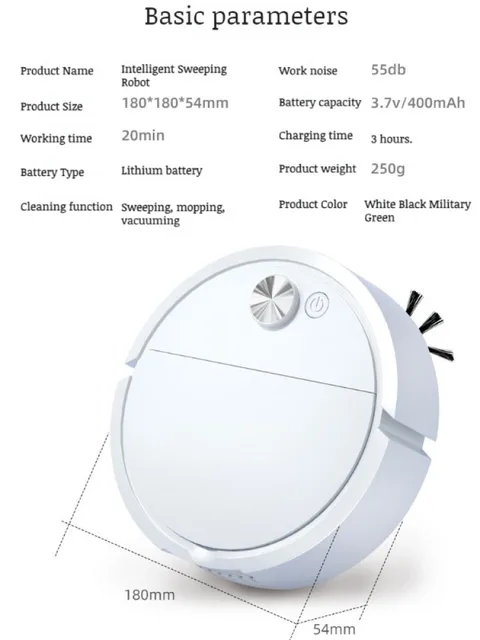 3 In 1 Smart Sweeping Robot Home Mini Sweeper Sweeping and Vacuuming Wireless Vacuum Cleaner Sweeping Robots For Home Use 6