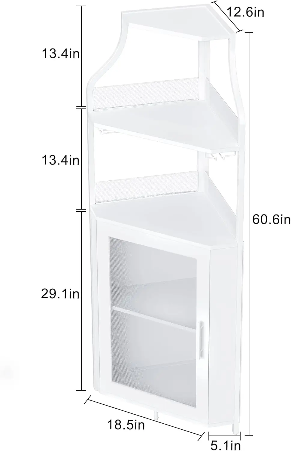 Corner Wine Bar Rack Cabinet with Detachable Wine Rack, Bar Cabinet with Glass Holder, Small Sideboard