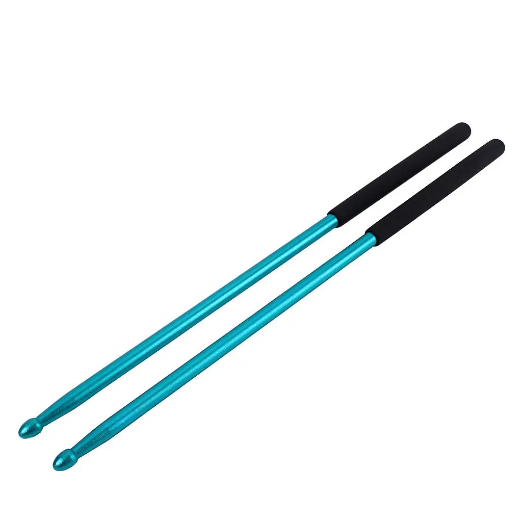 

1 Pair Jazz Drum Mallets Beaters 5A Blue Drumsticks for Drummer, 405mm/