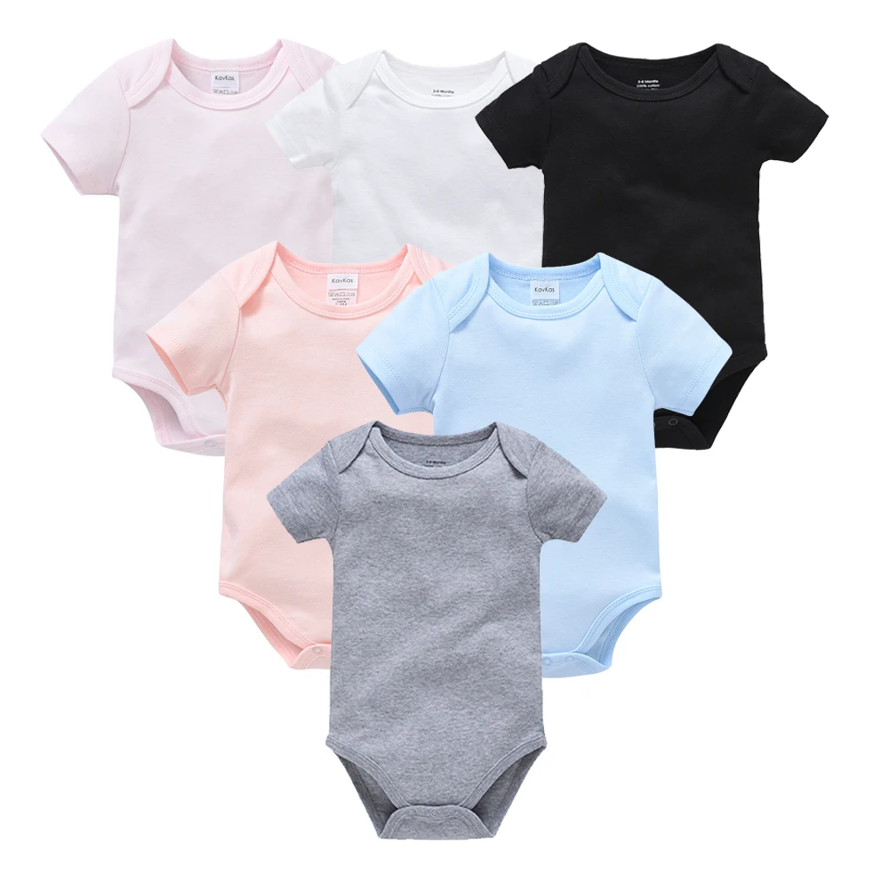 1/3 개/대  Bodysuit 빈 단색  소년 Jumpsuit 100 Cotton Romper 아동 의류 일반 모슬린  소녀 옷