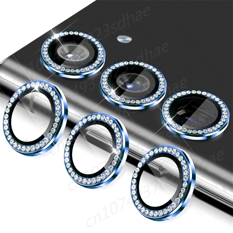Diamond 9H Tempered Glass Camera Lens Protector with Alloy Ring Cover