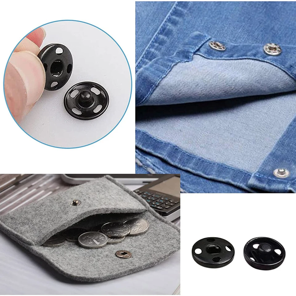 100 pezzi ganci da cuco e occhi set bottoni automatici da cucire bottoni per abbigliamento fai da te chiusure per cucire k di bottoni per vesti borse cuco artigianale  15