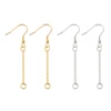 20pcs Earring Hooks Wires with Long Tassel Chain Drop Connectors for Diy Jewelry Making Finding Supplier 1