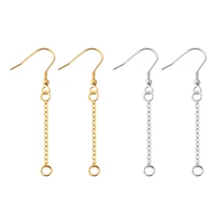 20pcs Earring Hooks Wires with Long Tassel Chain Drop Connectors for Diy Jewelry Making Finding Supplier 1