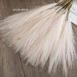 Set of 10 Bohemian-Style Artificial Reed Bouquet for Home Decor and Celebrations (Off White)