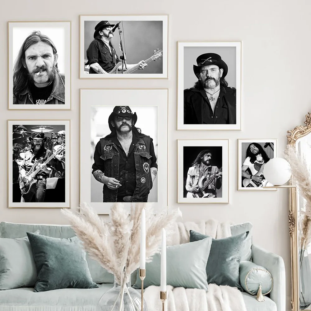 

Lemmy Heavy Metal Singer Poster Wall Art Rock Music Bass Player Photograph Canvas Painting Prints Picture Home Decor
