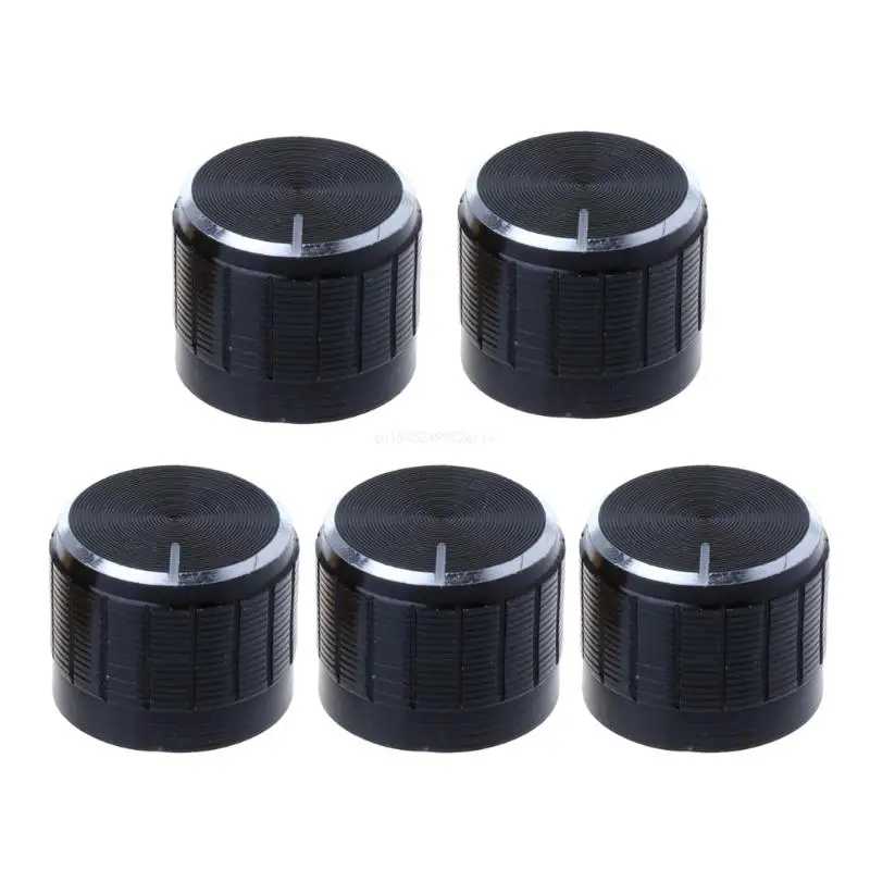 5 Pieces Potentiometer Rotary Electronic Knobs Aluminum Volume Control Equipments Accessories