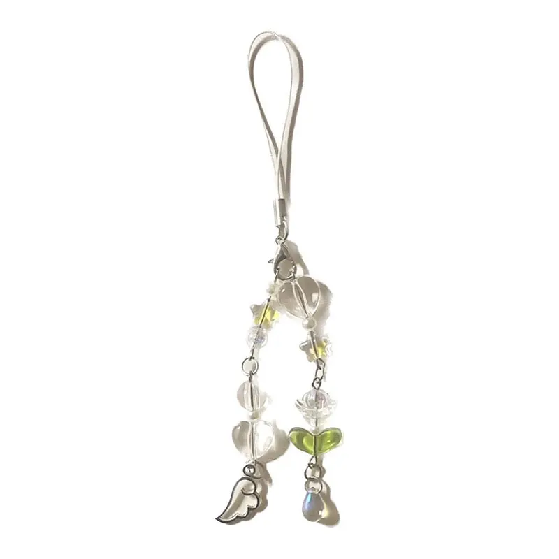 Lily of the Valley Beaded Phone Chain Coquettish Fairy Tale Keychain