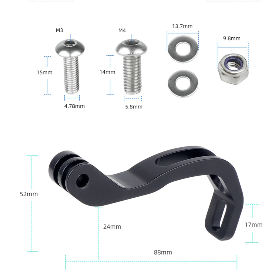 Supporto In Alluminio Per Luce Anteriore Bicicletta E Fotocamera Sportiva - Montaggio Su Forcella, Per Bici Da Strada E Pieghevoli, Con Viti E Chiave Esagonale