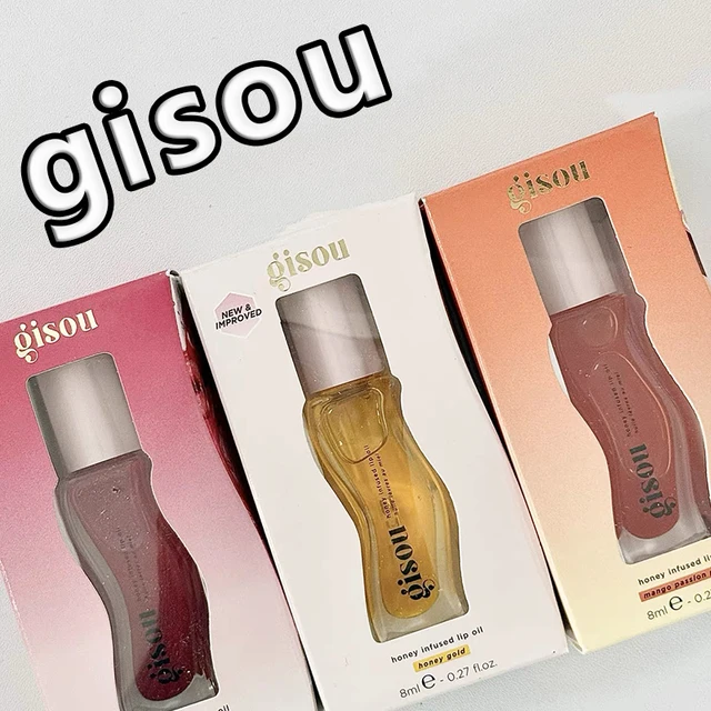 Gisou Original Cherry Honey Strawberry Essence Lip Oil Lipstick Long Lasting Moisturizing Reduce Lip Lines Gloss Makeup Care