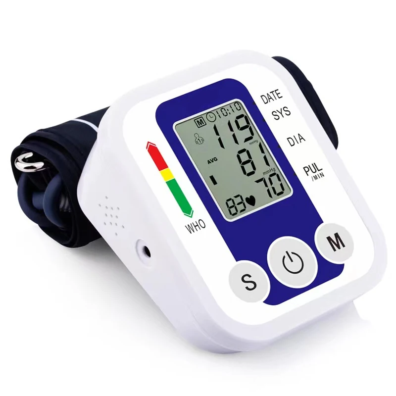 Portable Digital Blood Pressure Monitor Tonometer Heart Rate Monitor Arm BP Equipment Automatic Professional Medical
