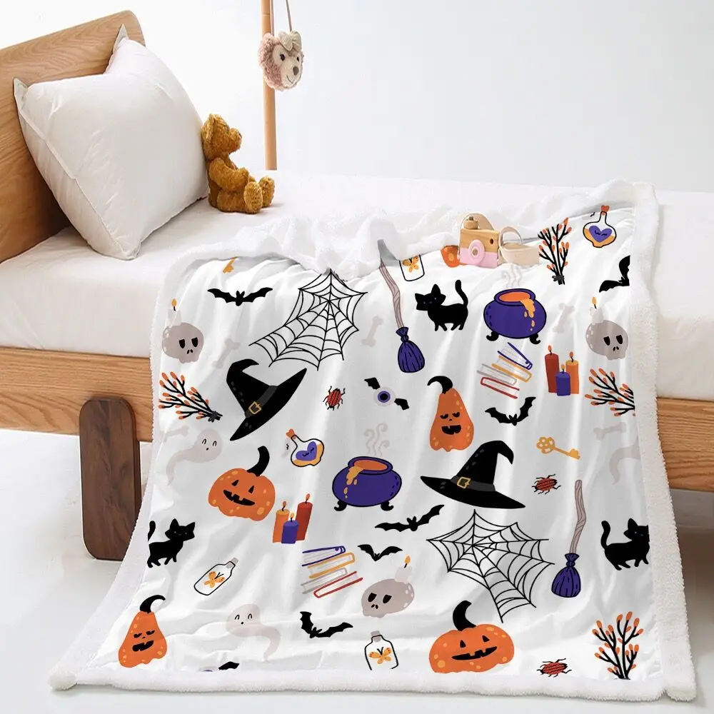 

Плед для Хэллоуина, яркое одеяло для дивана, кровати, кресла или общежития, супермягкое фланелевое одеяло, Декор